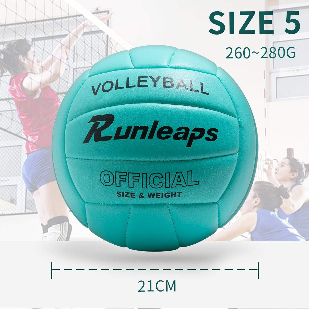 Volleyball, Waterproof Indoor Outdoor Volleyball for Beach Game Gym Training (Official Size 5)