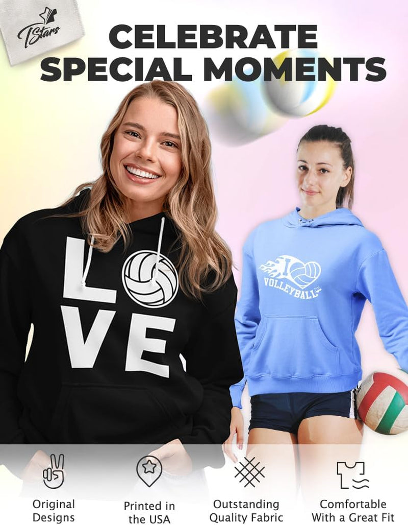 Volleyball Hoodies Gifts for Teen Girls Women Fans Team Players Love Sweatshirt Hoodie