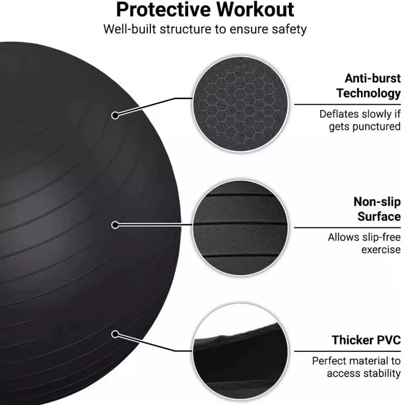 65/75/85Cm Yoga Ball Exercise Ball Pregnancy Pilates Ball Physiotherapy Rehabilitation Yoga Accessories Home Gym Equipment