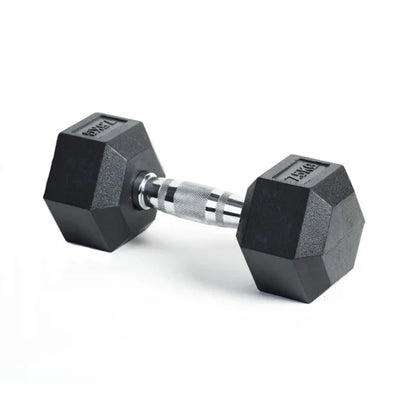 Weight Lifting Fitness Equipment Dumbbell Black Rubber Coated Hex Dumbbell Gym Weights Musculation