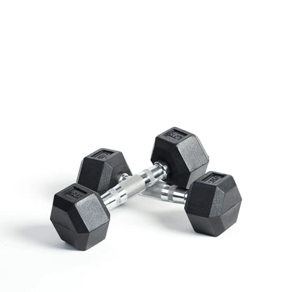 Weight Lifting Fitness Equipment Dumbbell Black Rubber Coated Hex Dumbbell Gym Weights Musculation