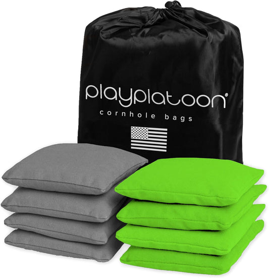Premium Weather Resistant Duckcloth Cornhole Bags - Set of 8 Bean Bags for Corn Hole Game - Regulation Size & Weight