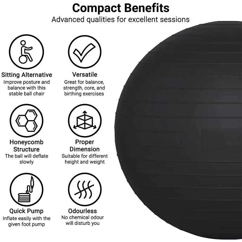 65/75/85Cm Yoga Ball Exercise Ball Pregnancy Pilates Ball Physiotherapy Rehabilitation Yoga Accessories Home Gym Equipment